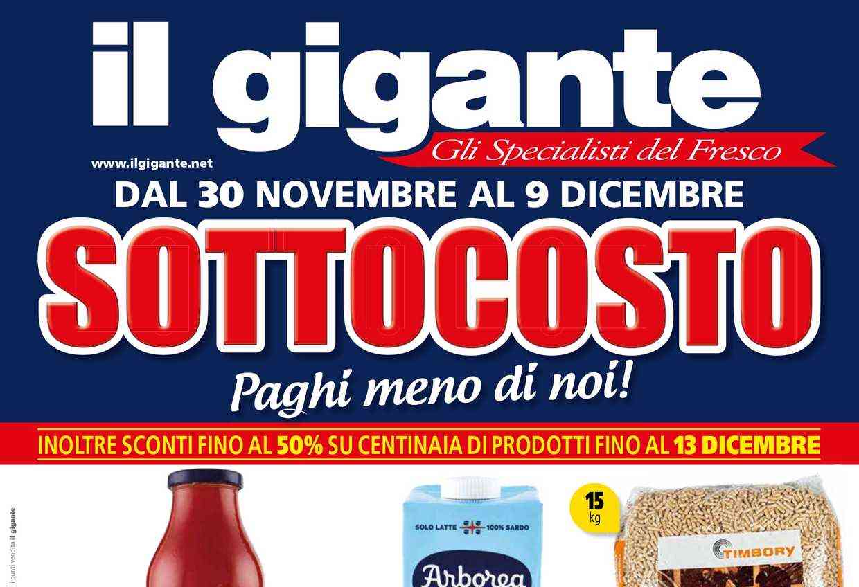 Volantino Il Gigante dal 30 novembre al 13 dicembre 2023, le offerte Sottocosto