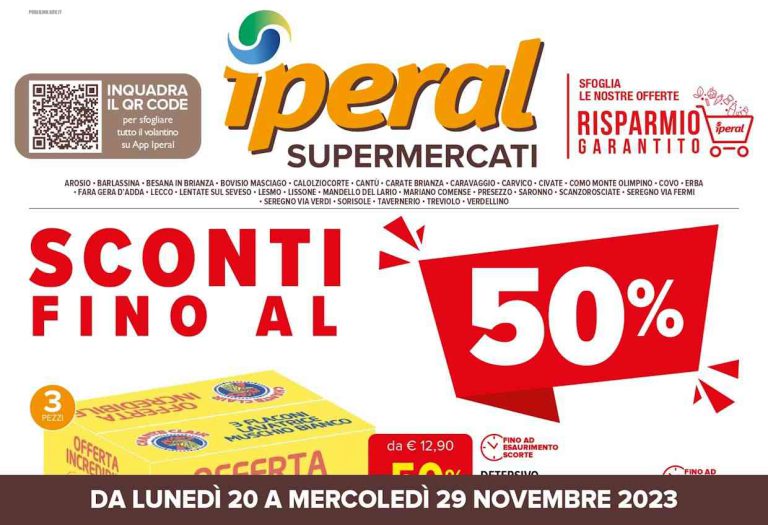 Anteprima del volantino Iperal dal 20 al 29 novembre 2023: Sconti fino al 50 %