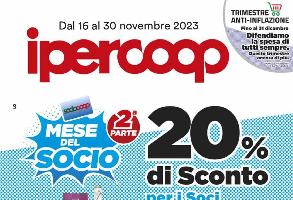 Anteprima Volantino Ipercoop dal 16 al 30 novembre 2023