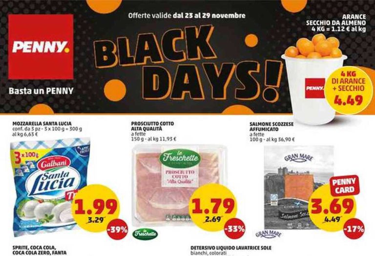 Anteprima del volantino Penny dal 23 al 29 novembre 2023: Black Days