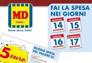 Buoni spesa MD da 5 € per la spesa di dicembre 2023, ecco dove fare spesa per ottenerli