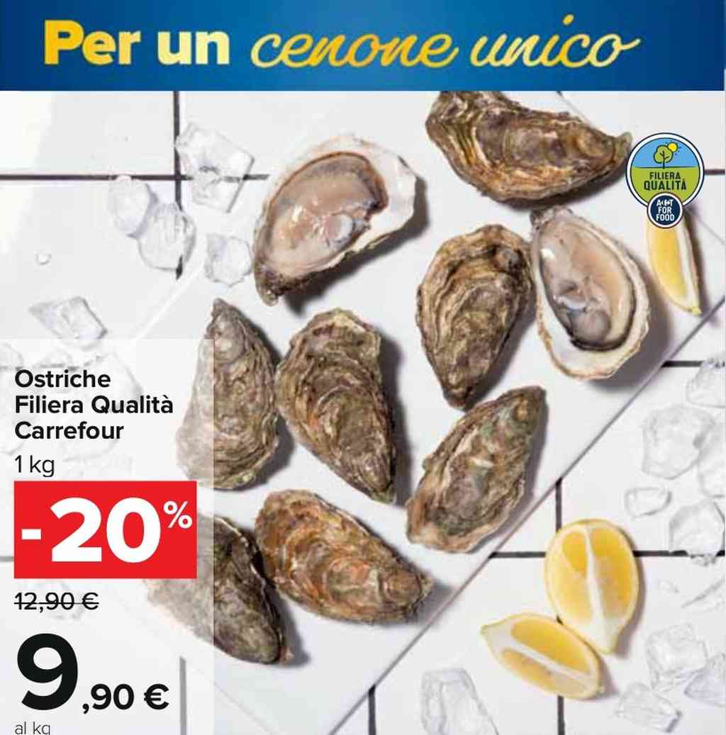 offerta ostriche Volantino Carrefour Iper dal 27 dicembre 2023