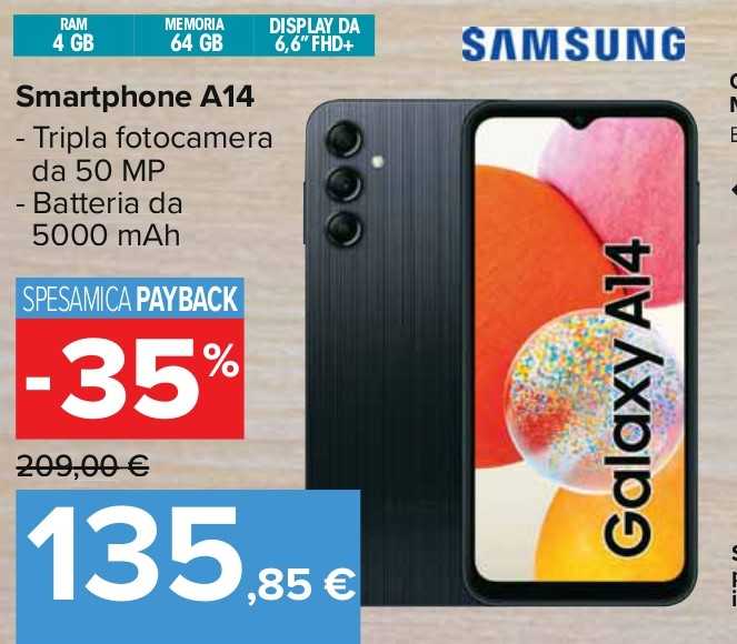 Offerta Carrefour Samsung Galaxy A14