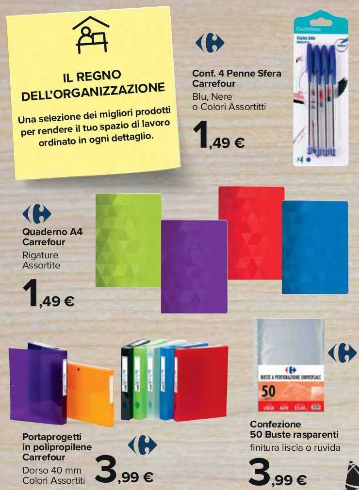 Offerte Carrefour quaderni e cartoleria