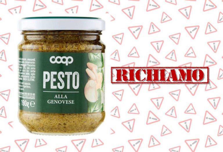 Richiamato lotto di pesto alla genovese Coop per possibile presenza di frammenti di vetro