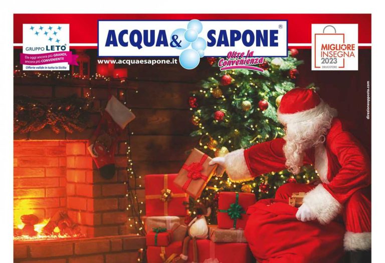 Volantino Acqua e Sapone Sicilia dal 18 al 31 dicembre 2023 in anteprima, le offerte di fine anno