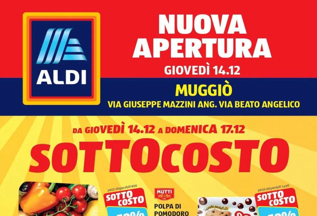 Volantino Aldi per la nuova apertura Muggiò dal 14 dicembre 2023, le offerte Sottocosto in anteprima