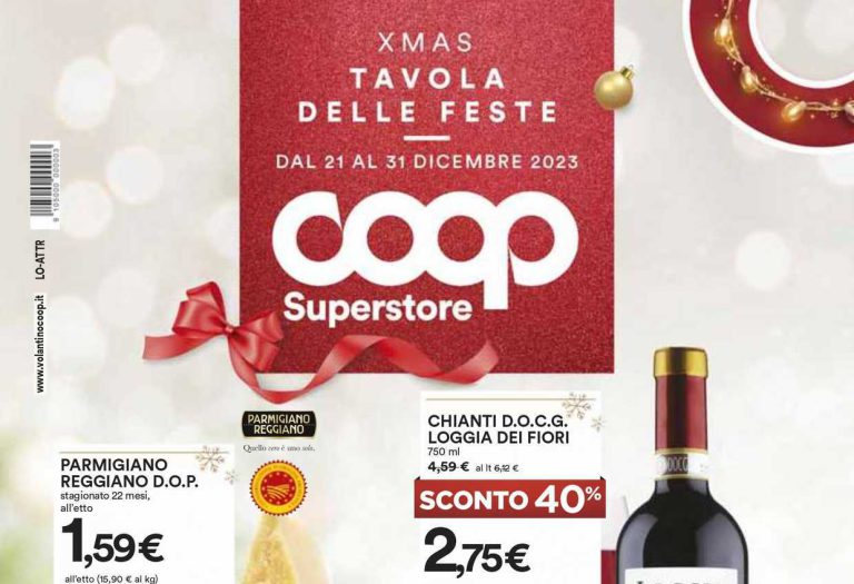 Volantino Coop dal 21 al 31 dicembre 2023 in anteprima le offerte per la tavola delle feste