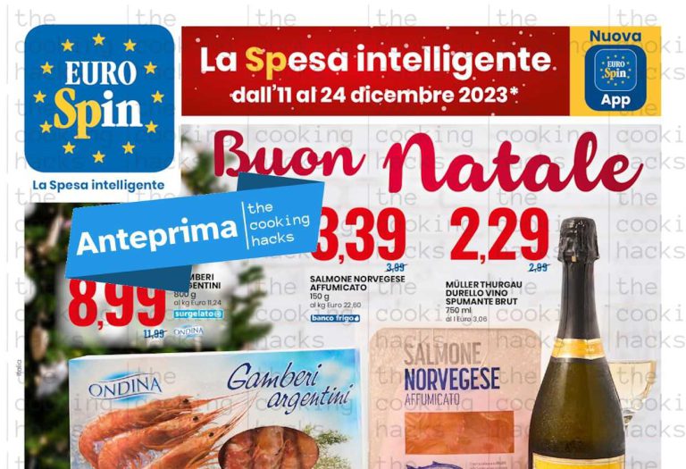 Volantino Eurospin dal 11 al 24 dicembre 2023 in anteprima, le offerte per il Natale