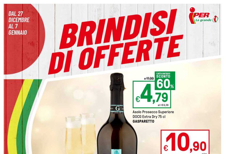 Volantino Iper dal 27 dicembre 2023 al 7 gennaio 2024, in arrivo un Brindisi di Offerte