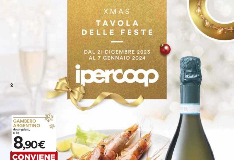 Volantino Ipercoop dal 21 dicembre 2023 al 7 gennaio 2024, in anteprima le offerte anche per Capodanno e Befana