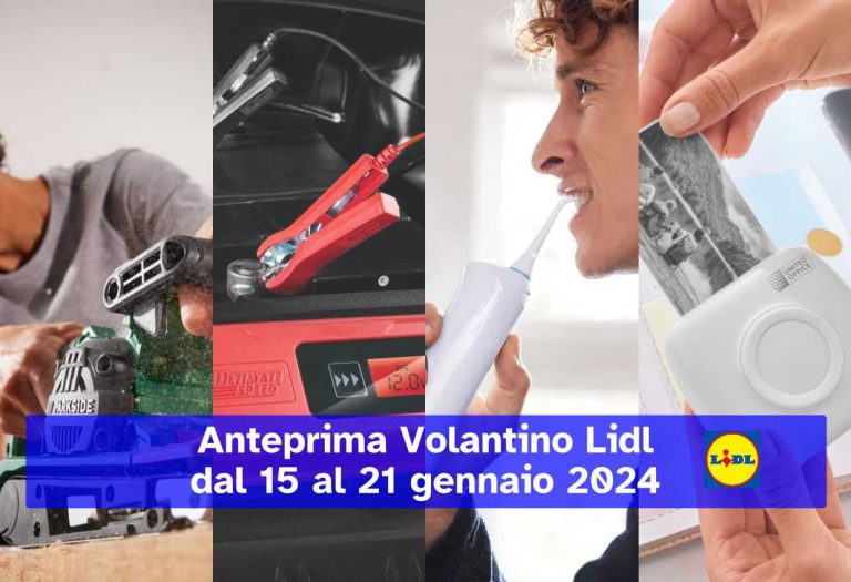 Anteprima del volantino lidl dal 15 gennaio 2024: le offerte della prossima settimana su Parkside, Cancelleria e Bagno