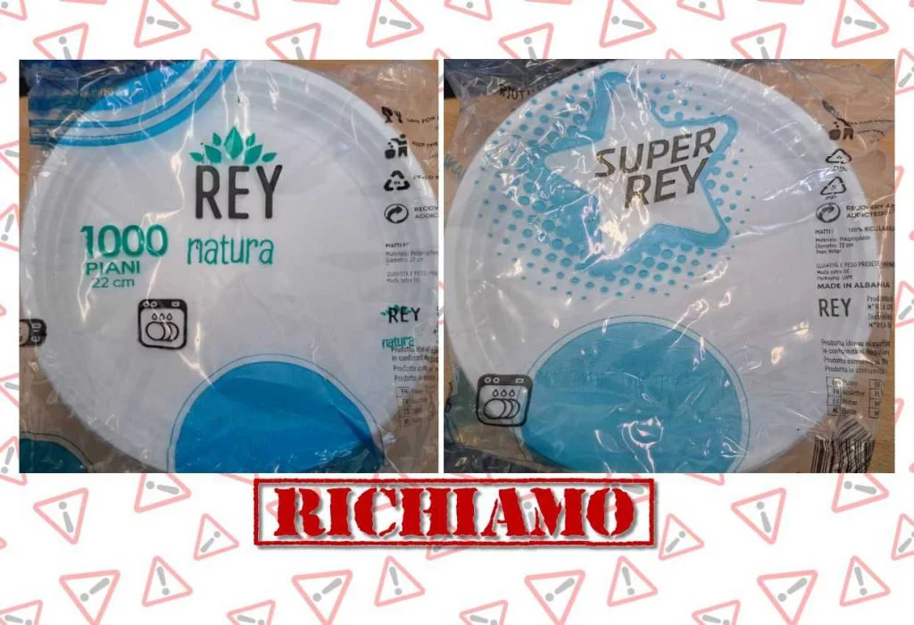 Richiamati piatti di plastica per non conformità dei materiali