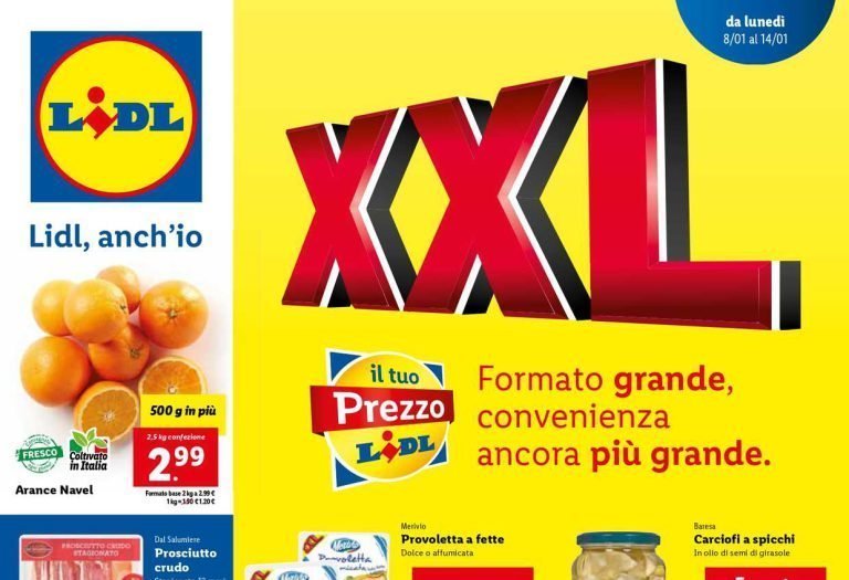 Volantino Lidl dal 8 al 14 gennaio 2024, le offerte della settimana XXL, concorso di Carnevale e Gennaio Vegano