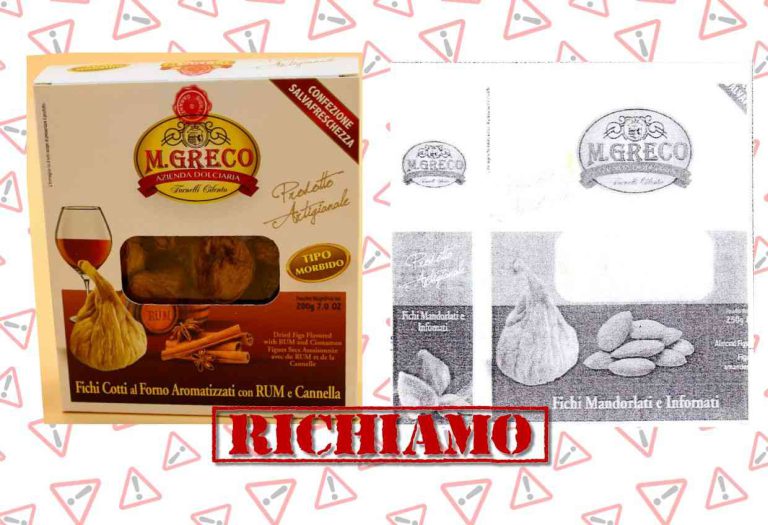 Richiamo Ministero della Salute per fichi secchi al rum e fichi mandorlati per rischio chimico