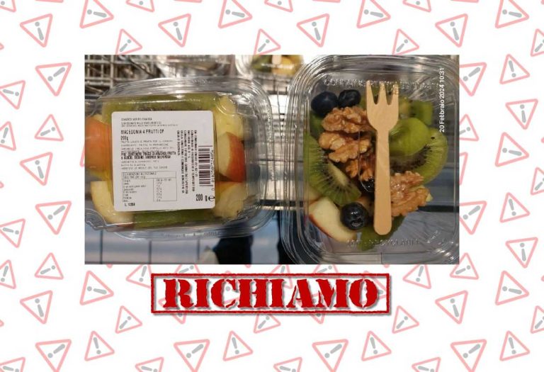 Richiamo di macedonia stagionale per errata etichettatura degli allergeni