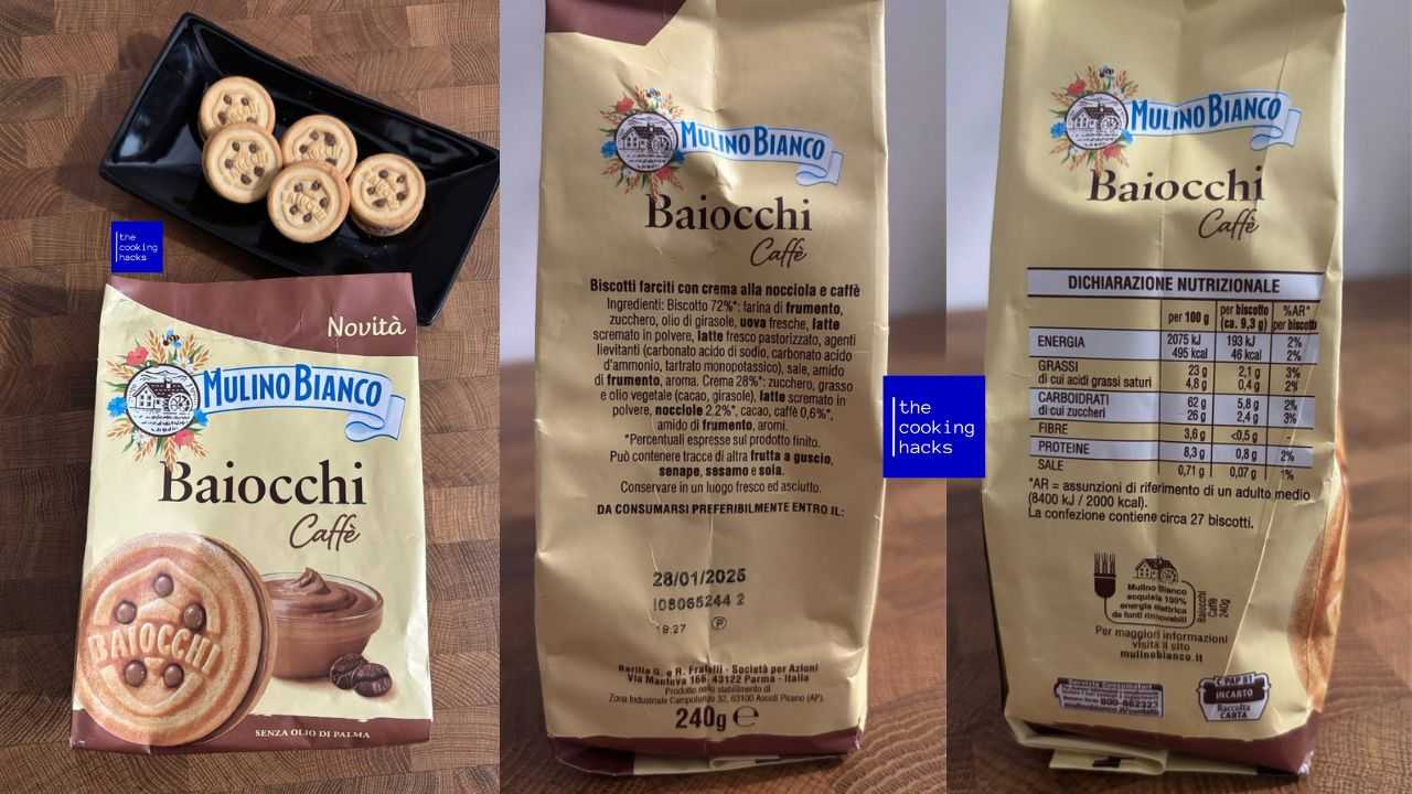 Ingredienti, calorie e valori nutrizionali dei Baiocchi al caffè