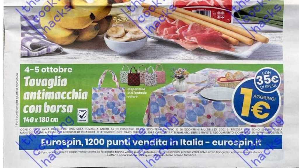 Tovaglia antimacchia in offerta da Eurospin