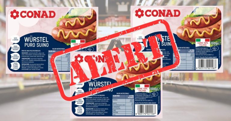 Conad richiama i würstel puro suino per rischio allergeni: attenzione alle proteine del latte