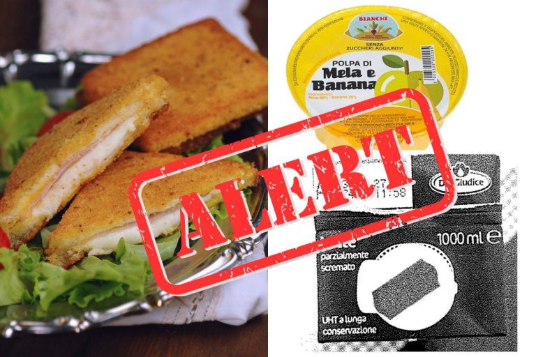 Richiamo latte, polpa di frutta e mozzarella in carrozza da Coop e Ministero della Salute