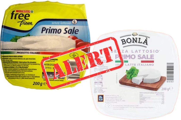 Richiamo Primosale senza lattosio Aldi e Despar: contiene più lattosio del dichiarato
